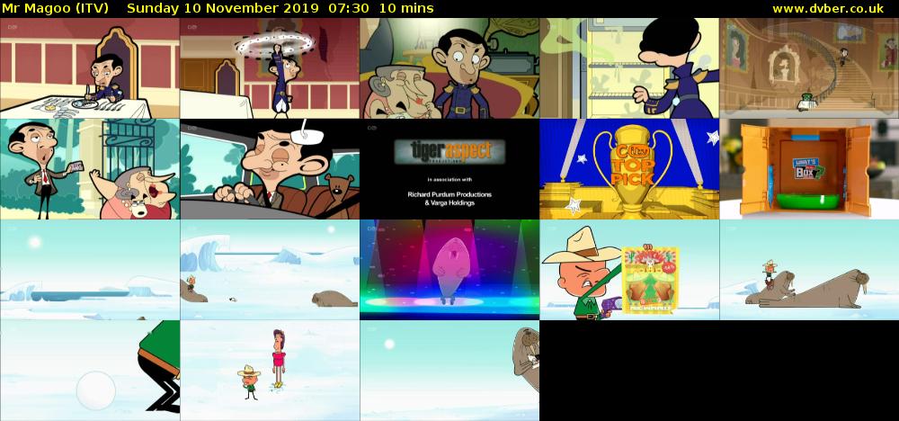 Mr Magoo (ITV) Sunday 10 November 2019 07:30 - 07:40