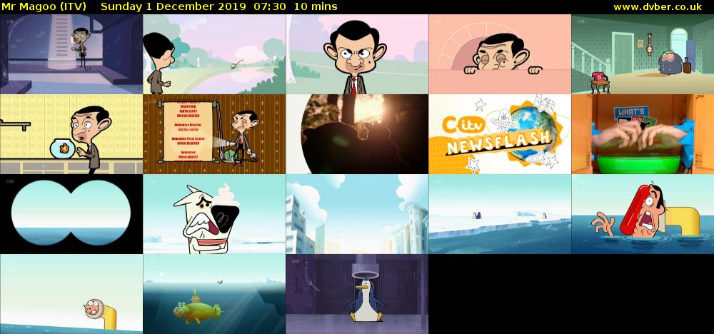 Mr Magoo (ITV) Sunday 1 December 2019 07:30 - 07:40