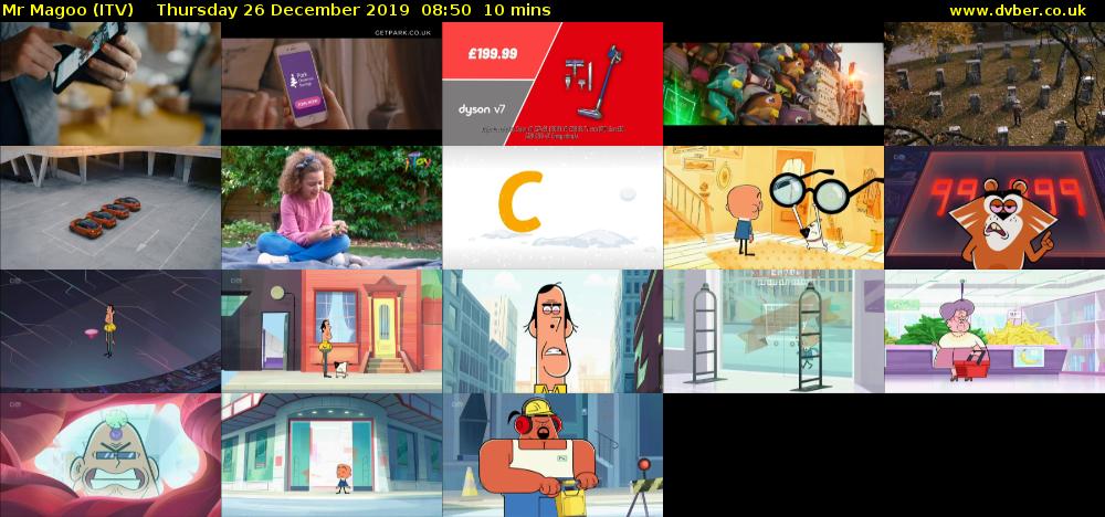 Mr Magoo (ITV) Thursday 26 December 2019 08:50 - 09:00