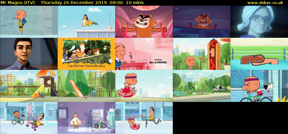 Mr Magoo (ITV) Thursday 26 December 2019 09:00 - 09:10