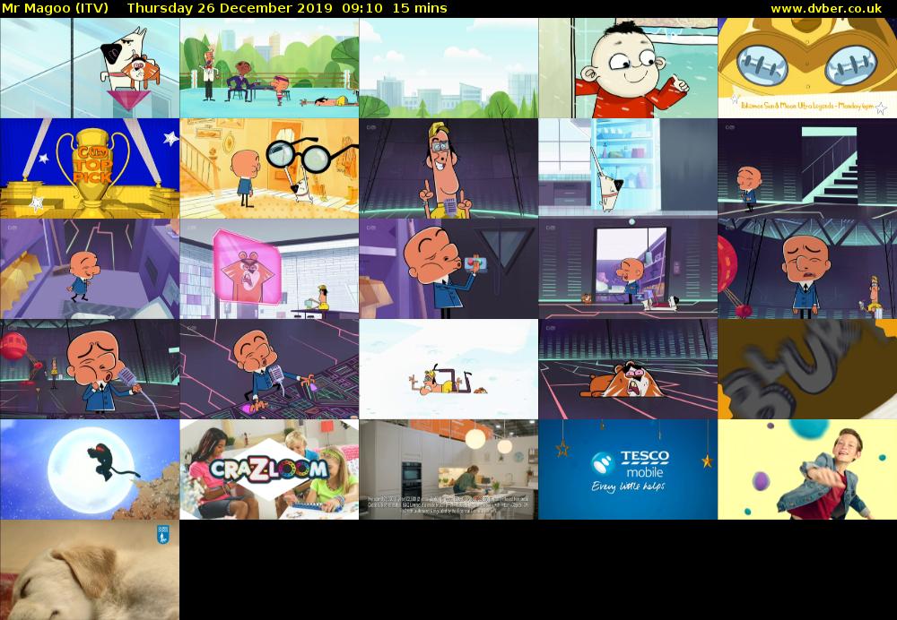 Mr Magoo (ITV) Thursday 26 December 2019 09:10 - 09:25
