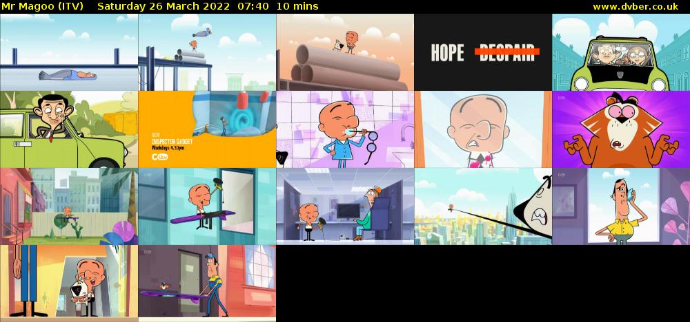 Mr Magoo (ITV) Saturday 26 March 2022 07:40 - 07:50