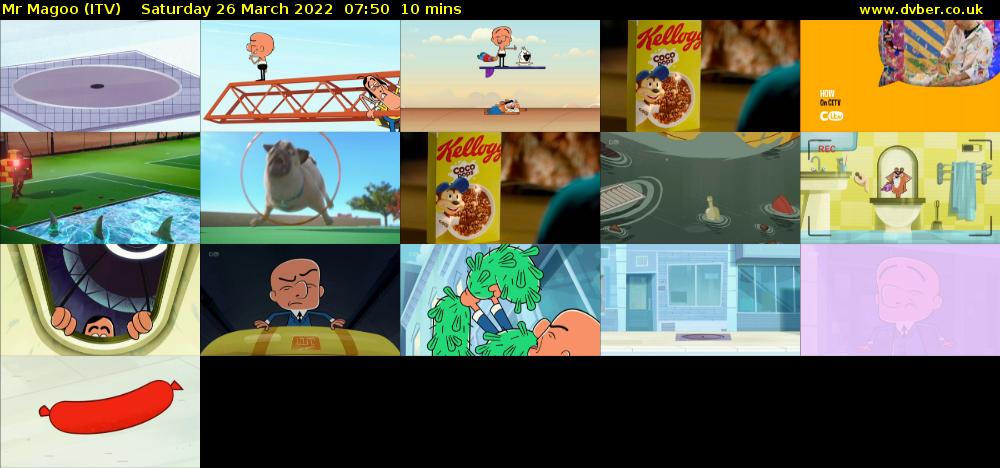 Mr Magoo (ITV) Saturday 26 March 2022 07:50 - 08:00