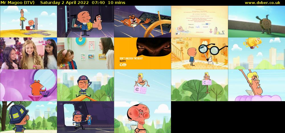 Mr Magoo (ITV) Saturday 2 April 2022 07:40 - 07:50