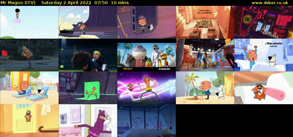 Mr Magoo (ITV) Saturday 2 April 2022 07:50 - 08:00