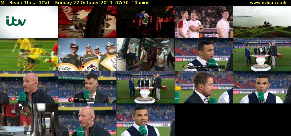 Mr. Bean: The... (ITV) Sunday 27 October 2019 07:30 - 07:40
