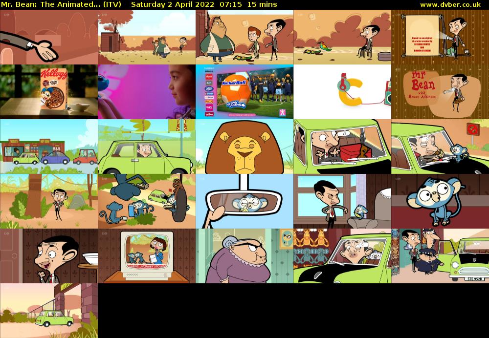 Mr. Bean: The Animated... (ITV) Saturday 2 April 2022 07:15 - 07:30