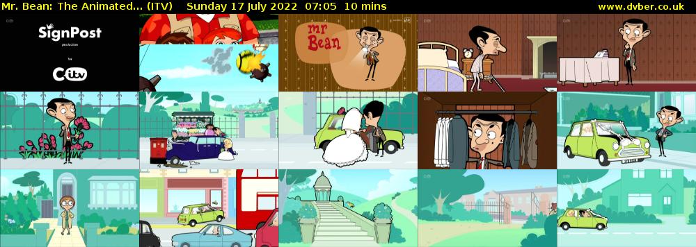 Mr. Bean: The Animated... (ITV) Sunday 17 July 2022 07:05 - 07:15