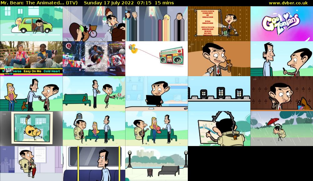 Mr. Bean: The Animated... (ITV) Sunday 17 July 2022 07:15 - 07:30