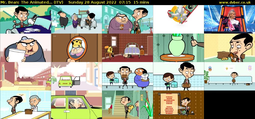 Mr. Bean: The Animated... (ITV) Sunday 28 August 2022 07:15 - 07:30