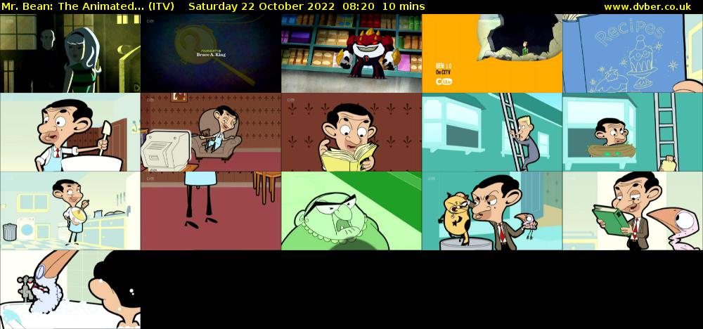 Mr. Bean: The Animated... (ITV) Saturday 22 October 2022 08:20 - 08:30