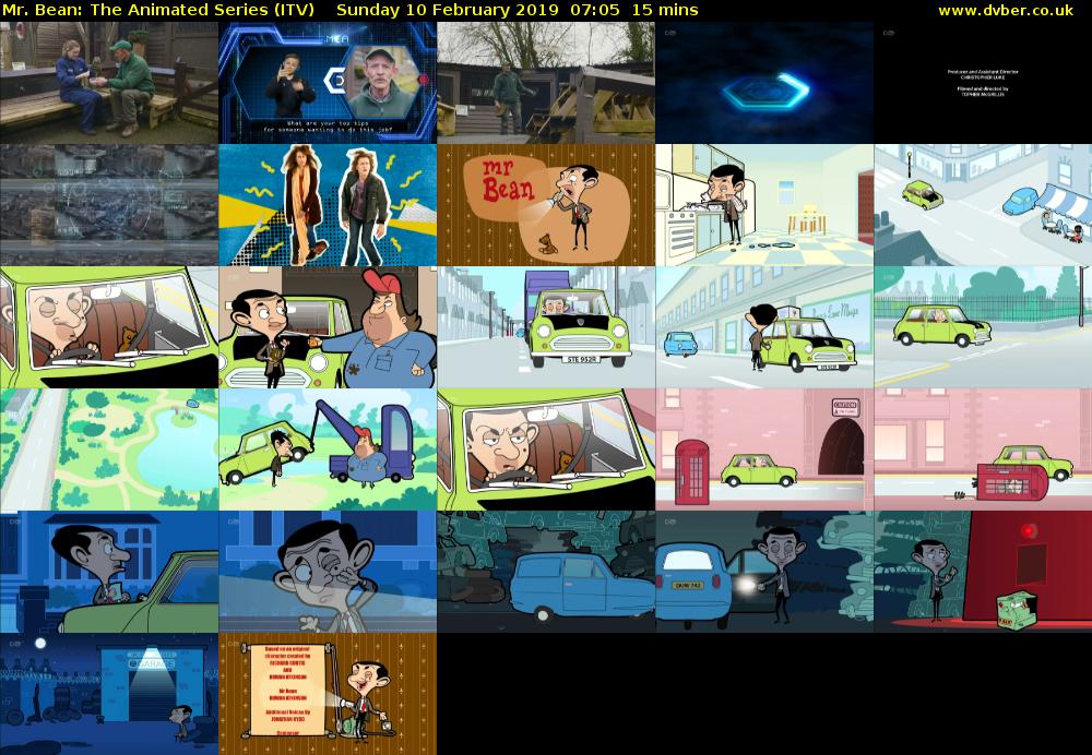 Mr. Bean: The Animated Series (ITV) Sunday 10 February 2019 07:05 - 07:20