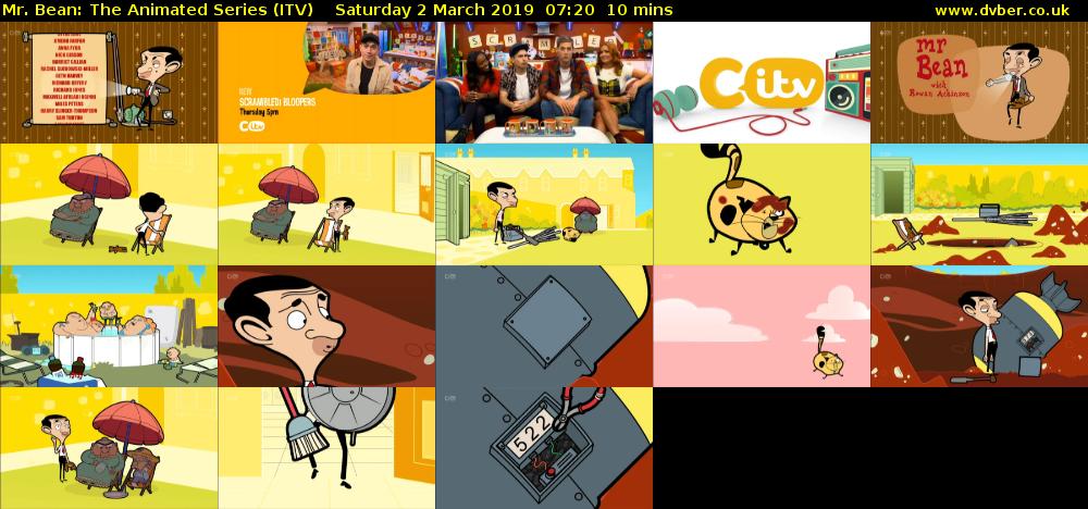 Mr. Bean: The Animated Series (ITV) Saturday 2 March 2019 07:20 - 07:30