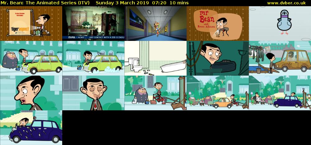 Mr. Bean: The Animated Series (ITV) Sunday 3 March 2019 07:20 - 07:30