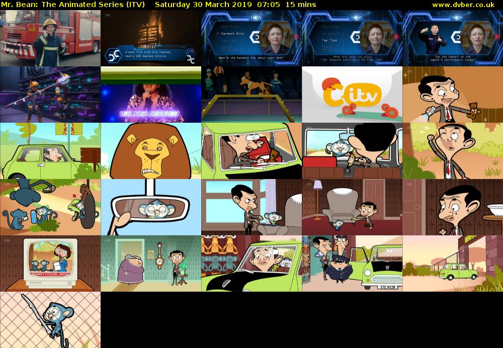 Mr. Bean: The Animated Series (ITV) Saturday 30 March 2019 07:05 - 07:20