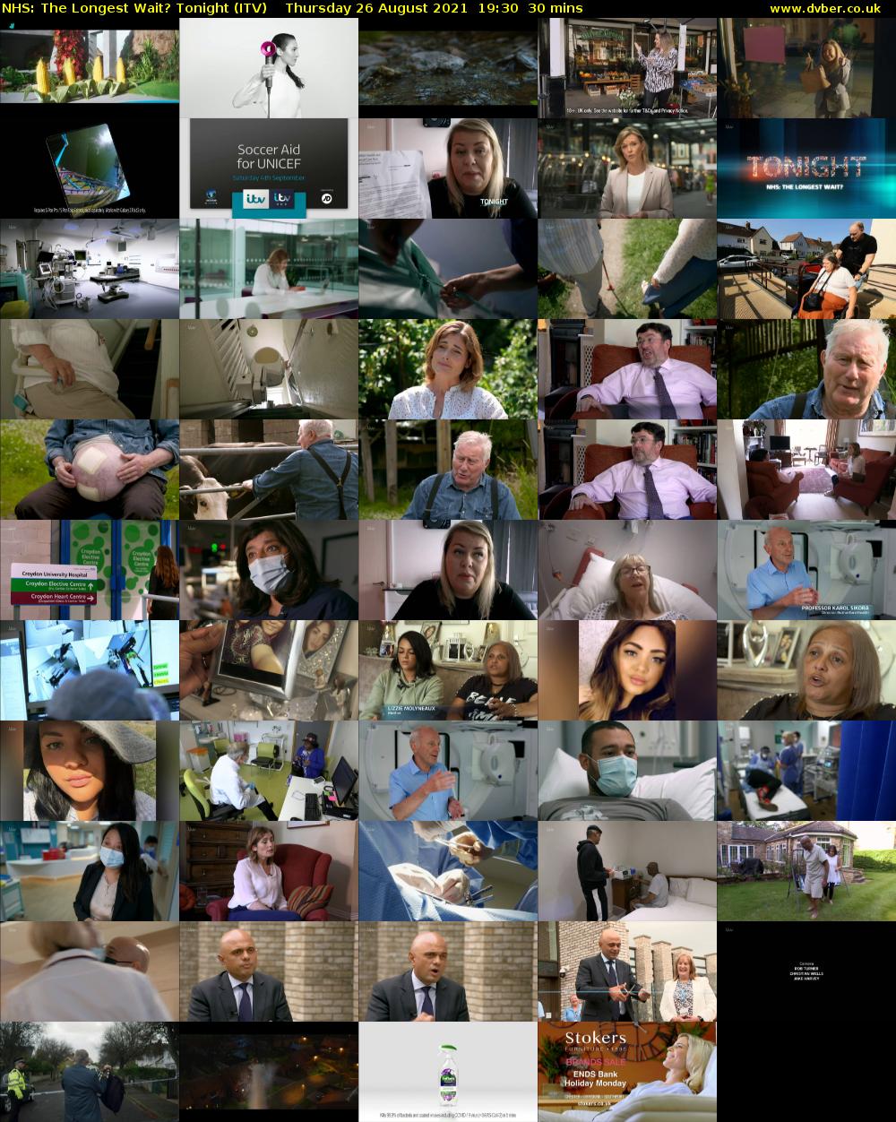 NHS: The Longest Wait? Tonight (ITV) Thursday 26 August 2021 19:30 - 20:00