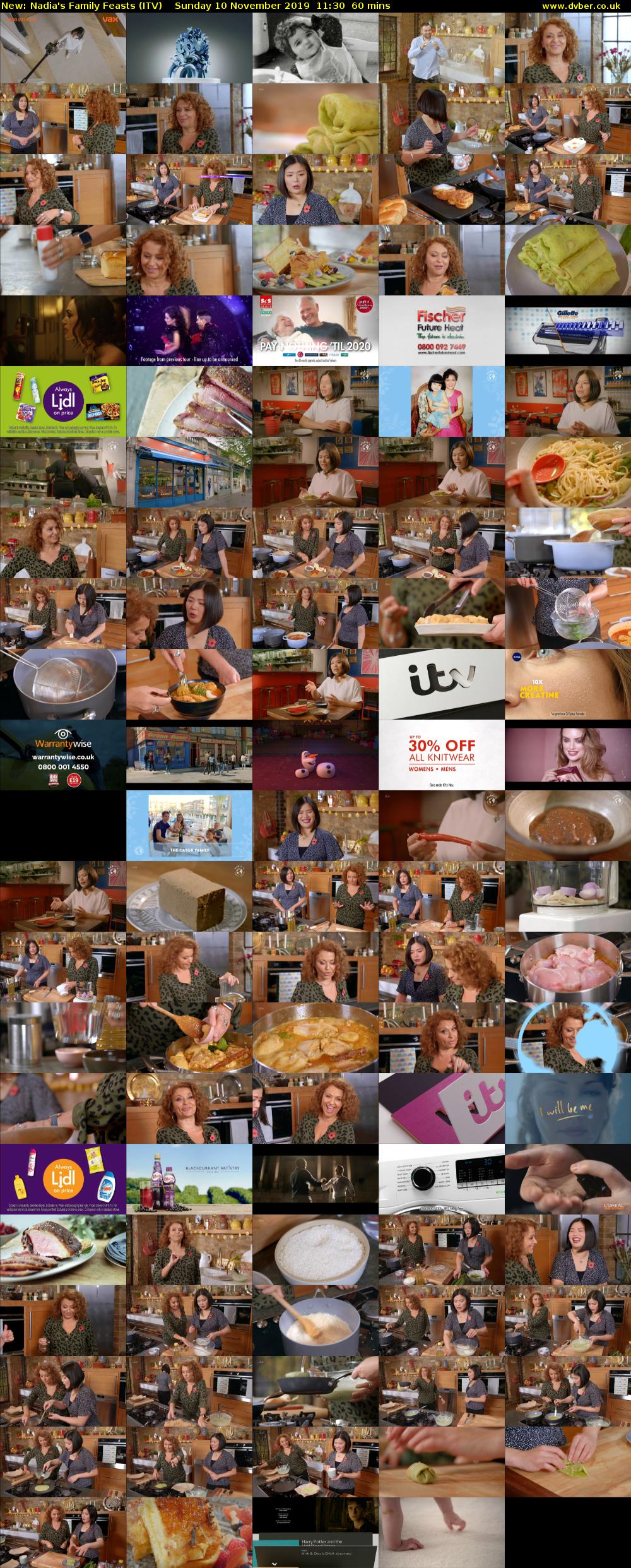 Nadia's Family Feasts (ITV) Sunday 10 November 2019 11:30 - 12:30