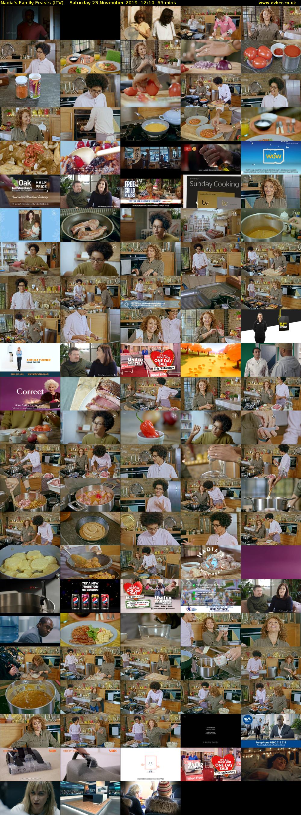 Nadia's Family Feasts (ITV) Saturday 23 November 2019 12:10 - 13:15