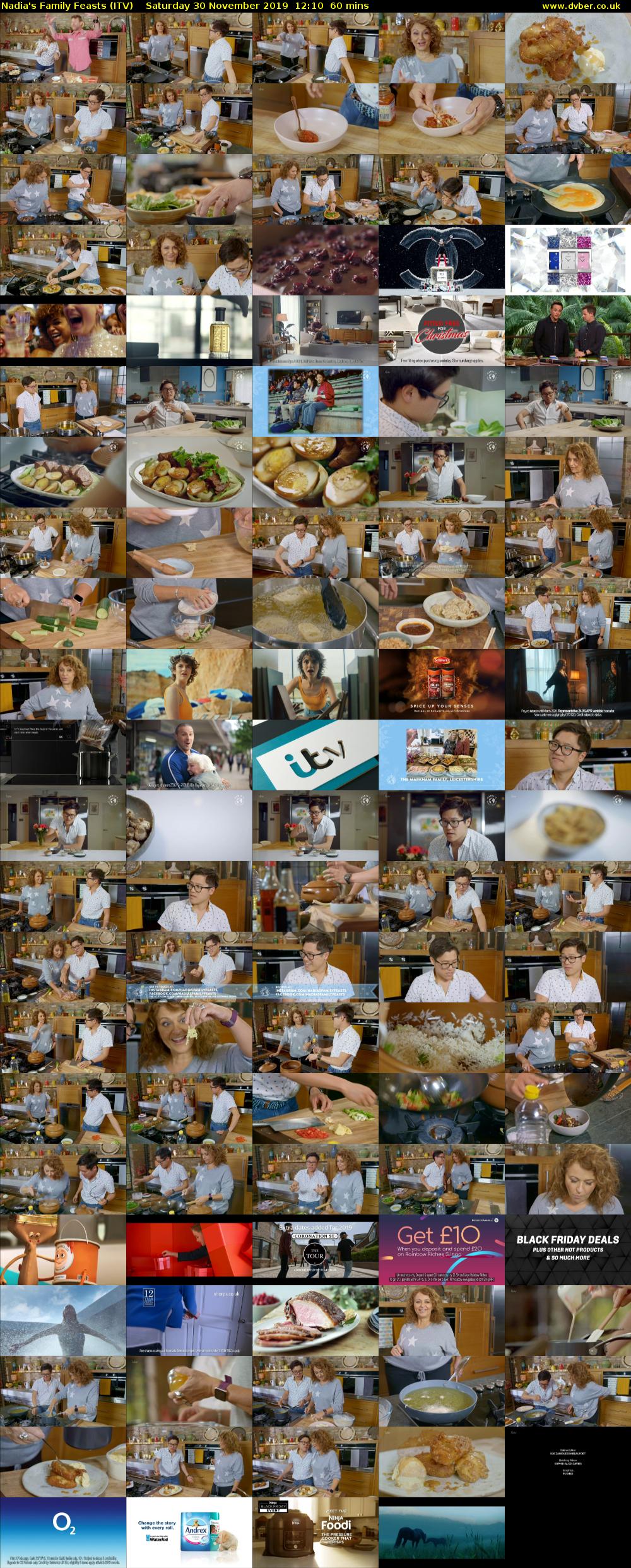 Nadia's Family Feasts (ITV) Saturday 30 November 2019 12:10 - 13:10