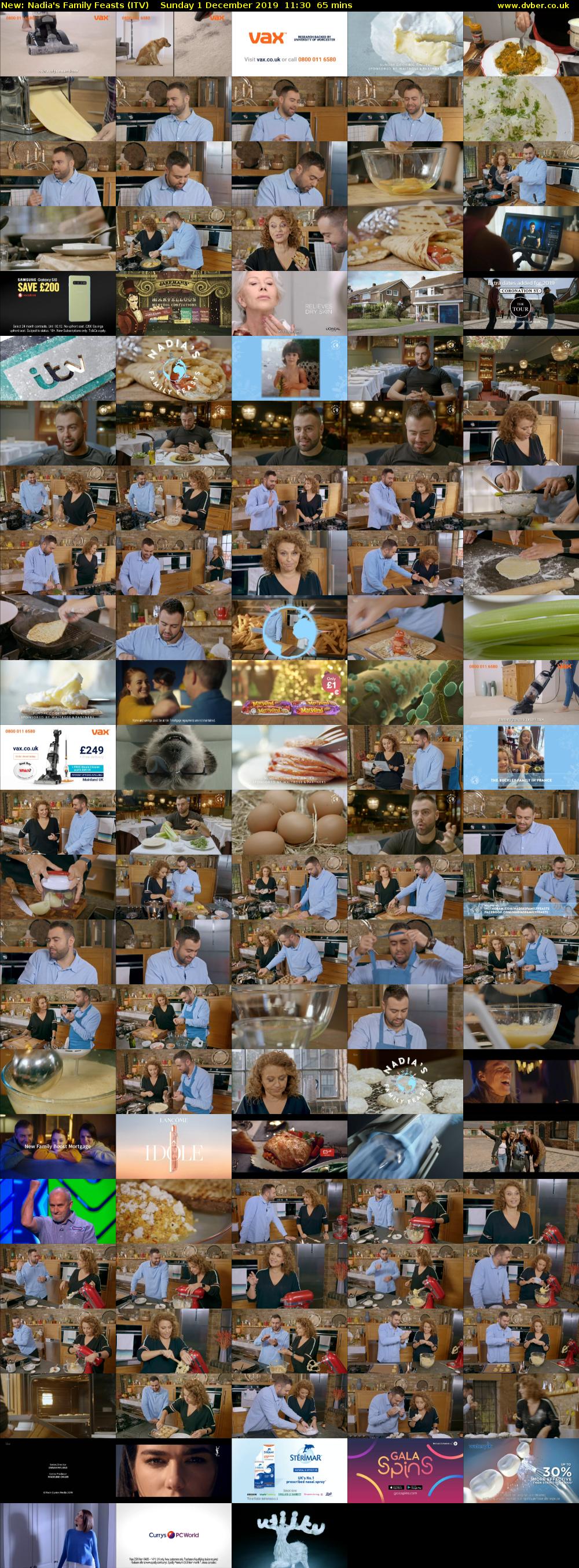 Nadia's Family Feasts (ITV) Sunday 1 December 2019 11:30 - 12:35
