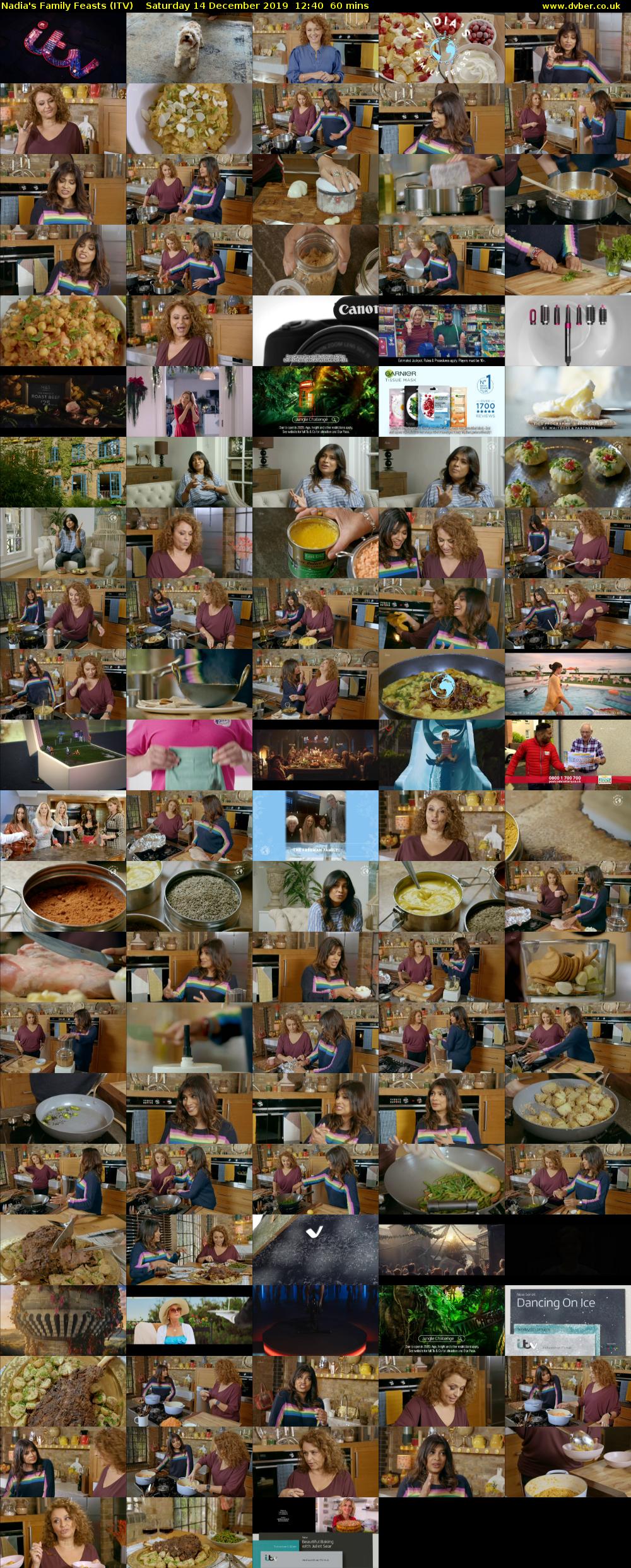 Nadia's Family Feasts (ITV) Saturday 14 December 2019 12:40 - 13:40