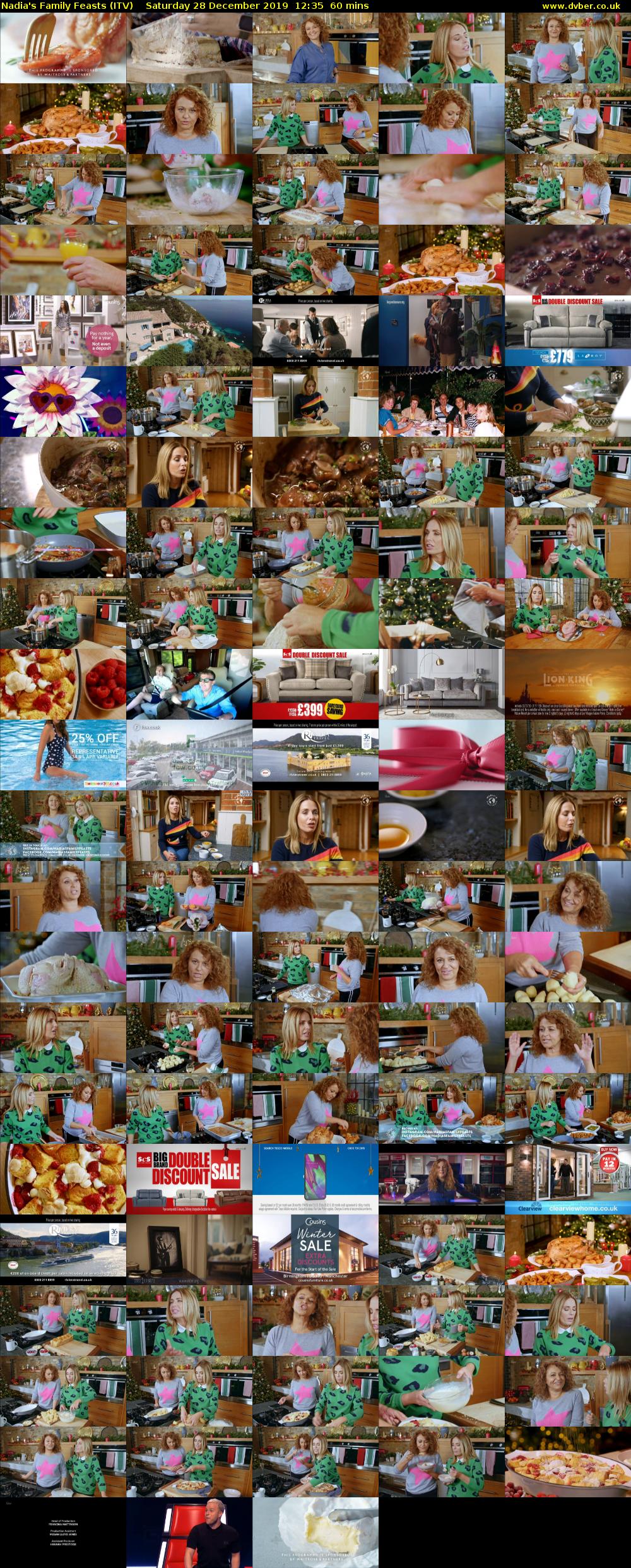 Nadia's Family Feasts (ITV) Saturday 28 December 2019 12:35 - 13:35