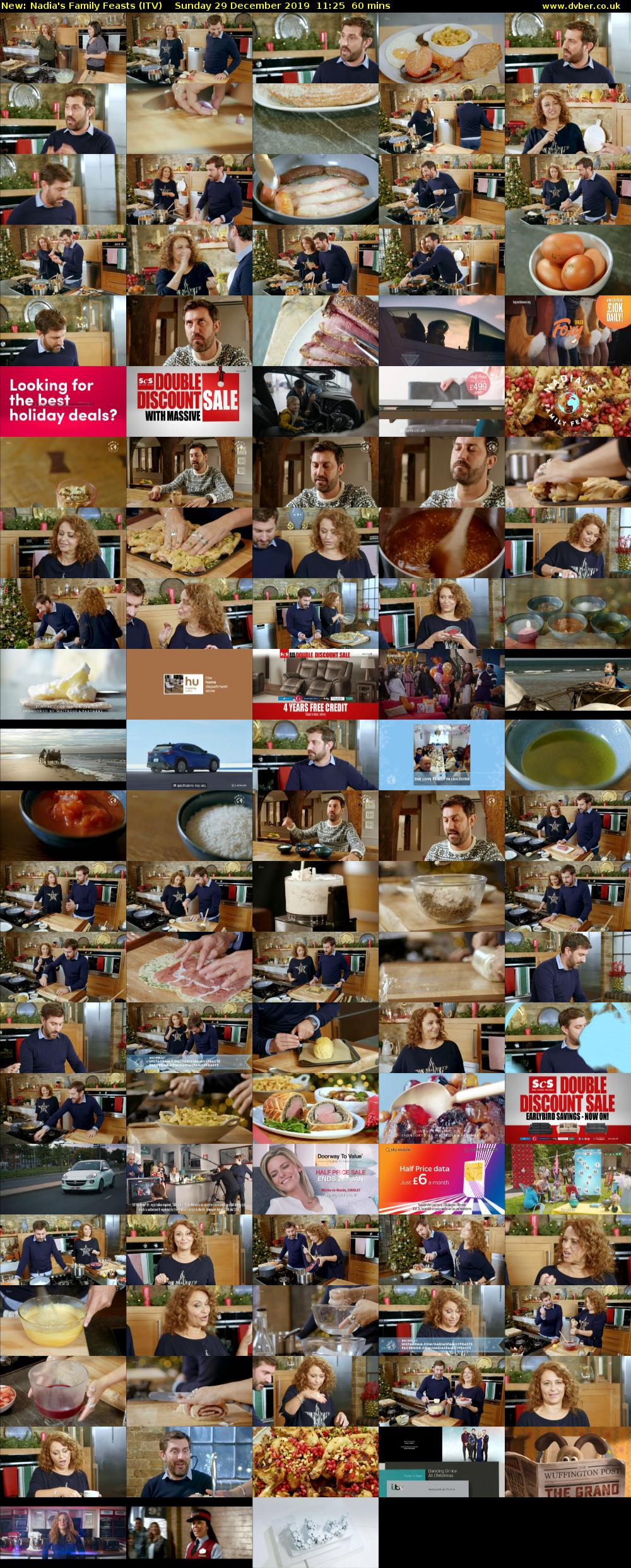 Nadia's Family Feasts (ITV) Sunday 29 December 2019 11:25 - 12:25