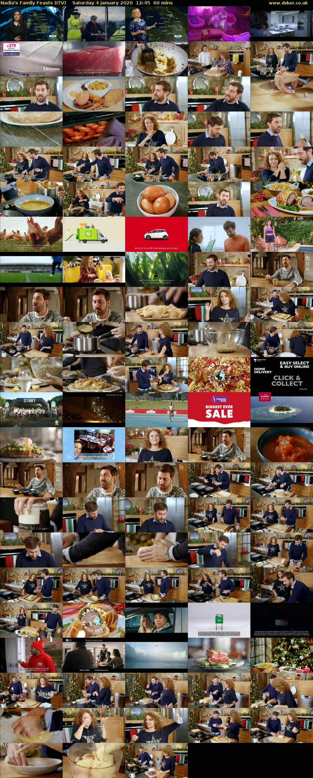 Nadia's Family Feasts (ITV) Saturday 4 January 2020 12:45 - 13:45