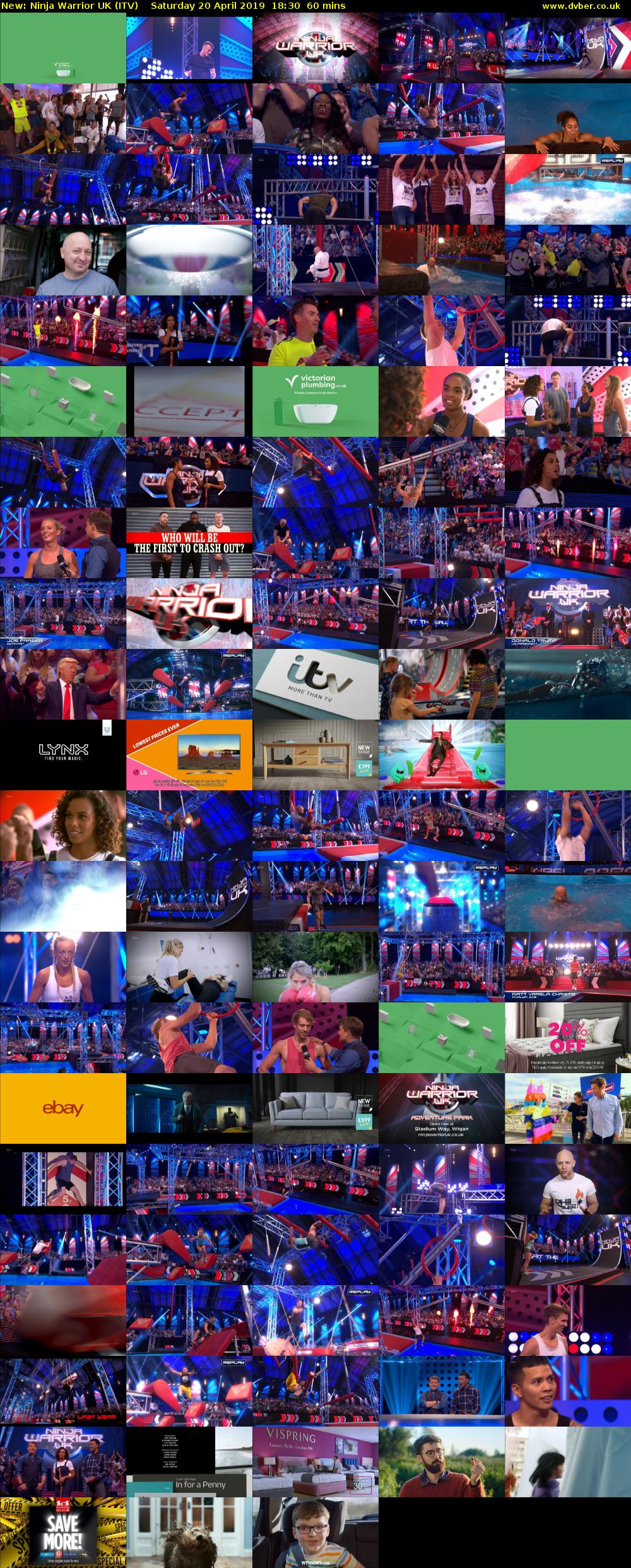 Ninja Warrior UK (ITV) Saturday 20 April 2019 18:30 - 19:30
