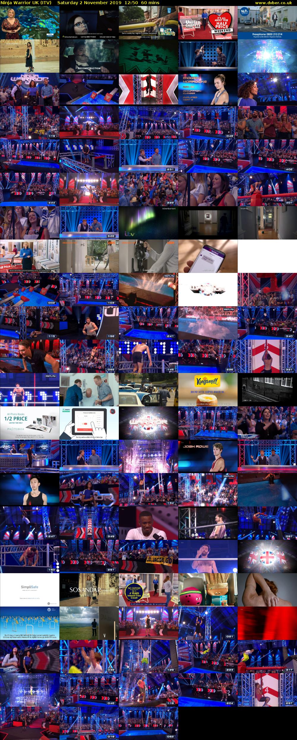 Ninja Warrior UK (ITV) Saturday 2 November 2019 12:50 - 13:50