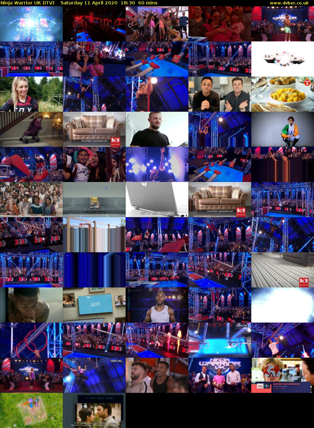 Ninja Warrior UK (ITV) Saturday 11 April 2020 18:30 - 19:30