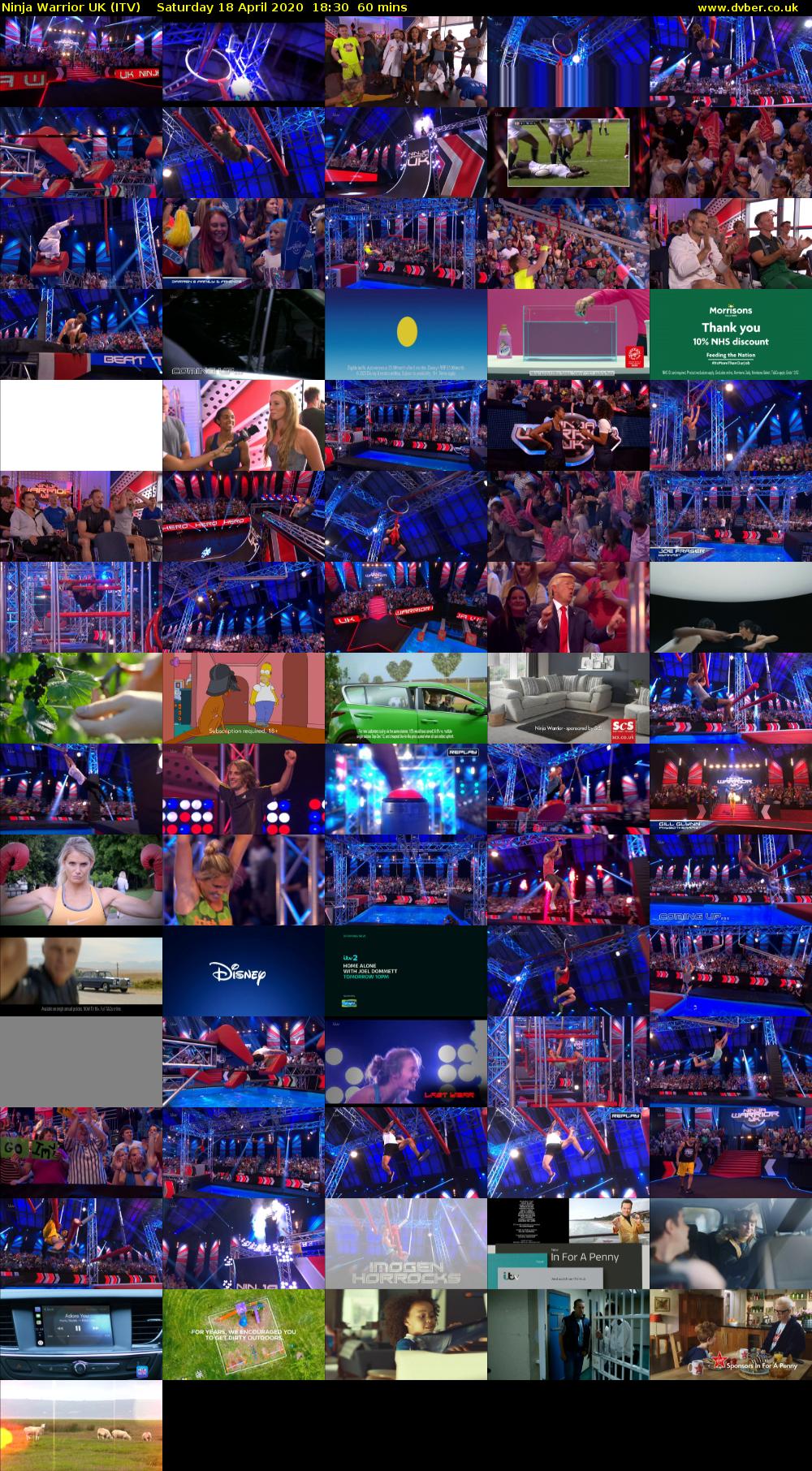 Ninja Warrior UK (ITV) Saturday 18 April 2020 18:30 - 19:30