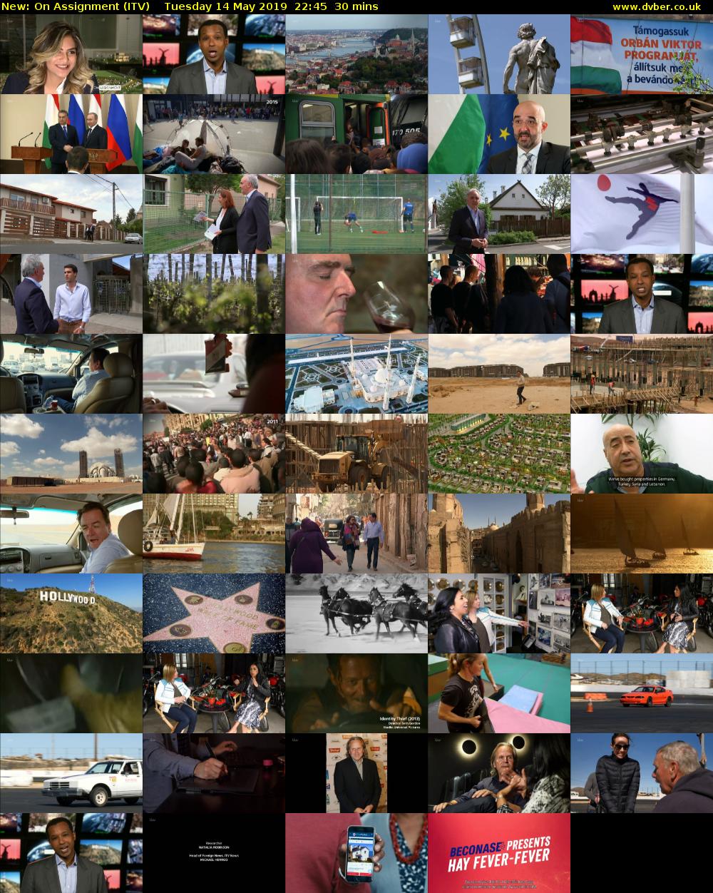On Assignment (ITV) Tuesday 14 May 2019 22:45 - 23:15