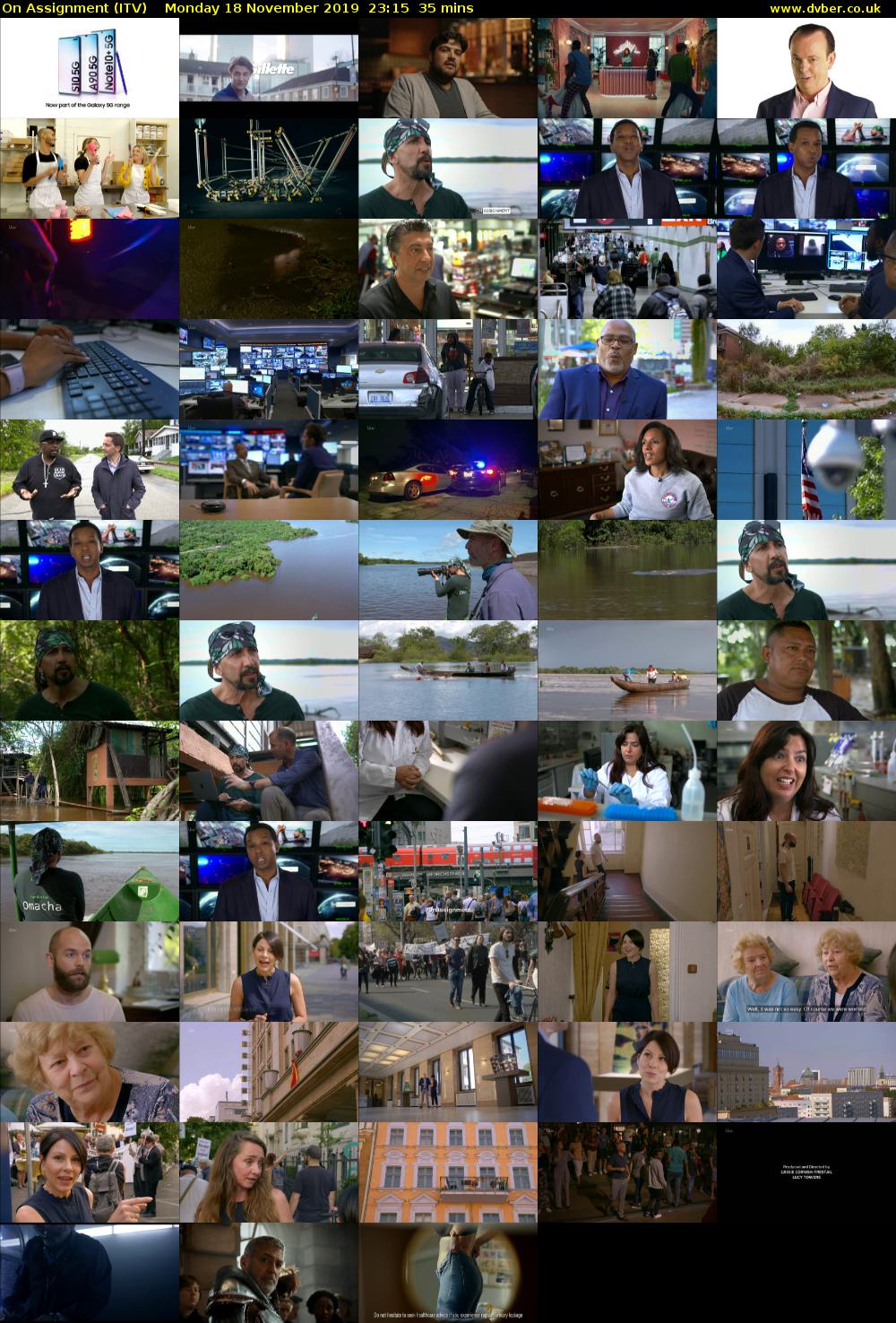 On Assignment (ITV) Monday 18 November 2019 23:15 - 23:50