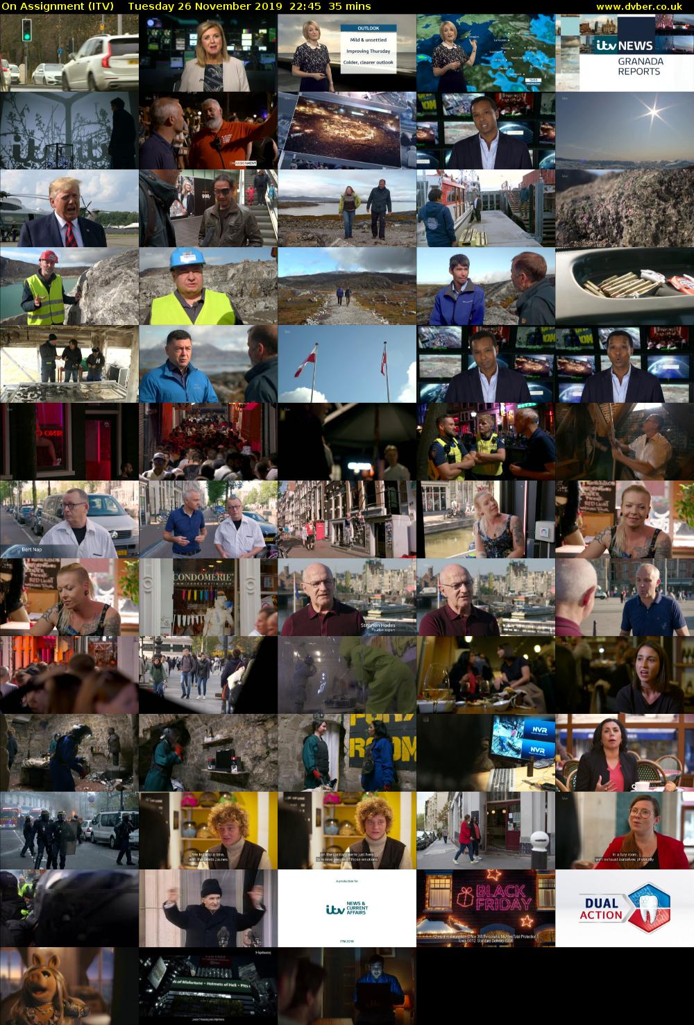 On Assignment (ITV) Tuesday 26 November 2019 22:45 - 23:20