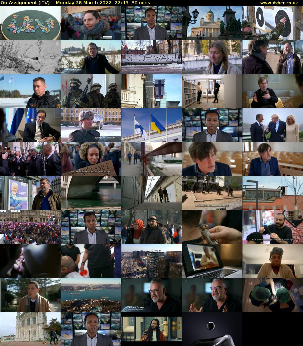 On Assignment (ITV) Monday 28 March 2022 22:45 - 23:15