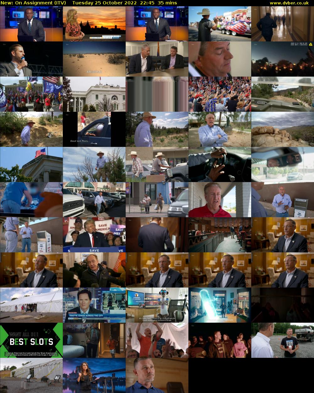 On Assignment (ITV) Tuesday 25 October 2022 22:45 - 23:20