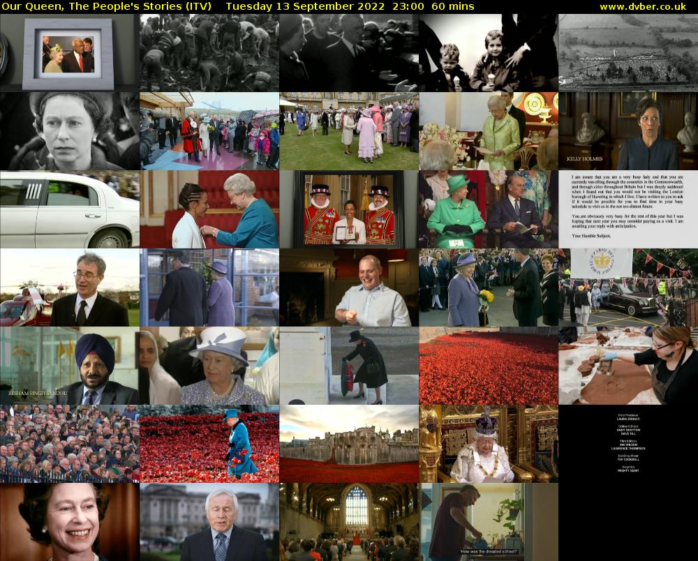 Our Queen, The People's Stories (ITV) Tuesday 13 September 2022 23:00 - 00:00