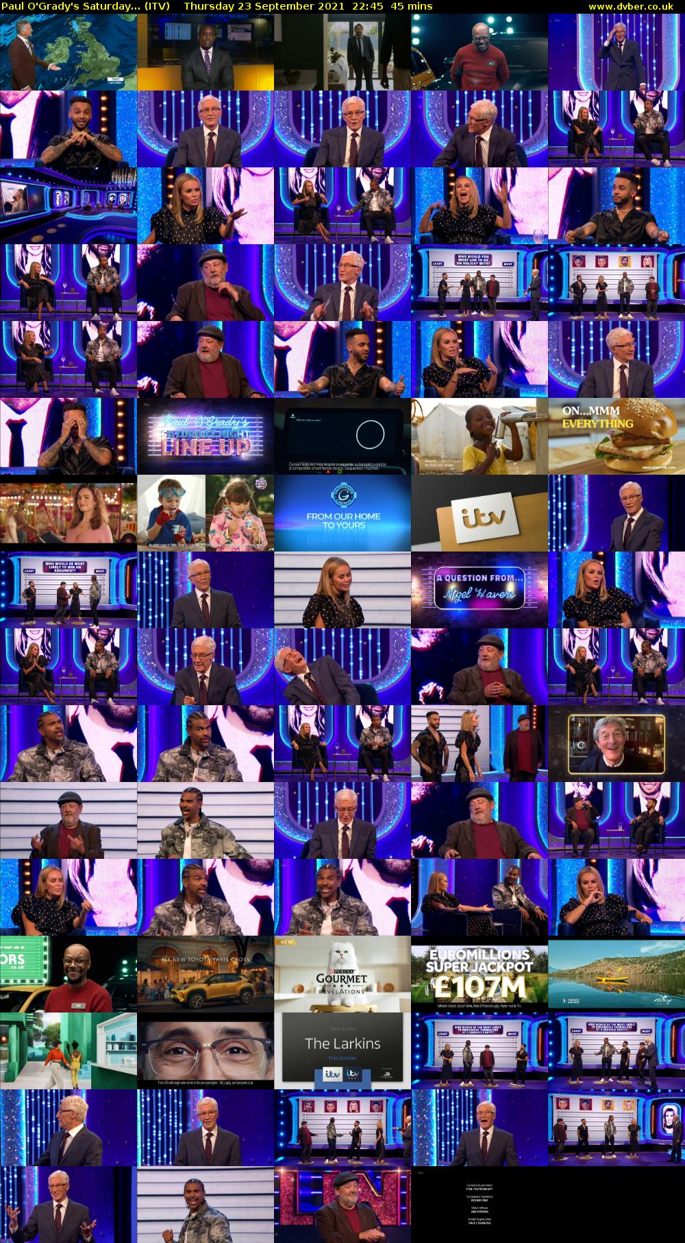 Paul O'Grady's Saturday... (ITV) Thursday 23 September 2021 22:45 - 23:30