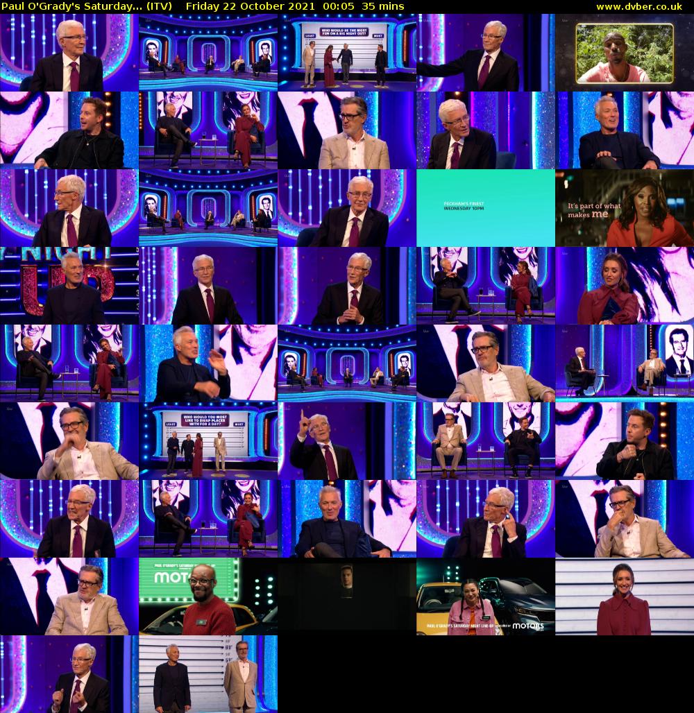 Paul O'Grady's Saturday... (ITV) Friday 22 October 2021 00:05 - 00:40