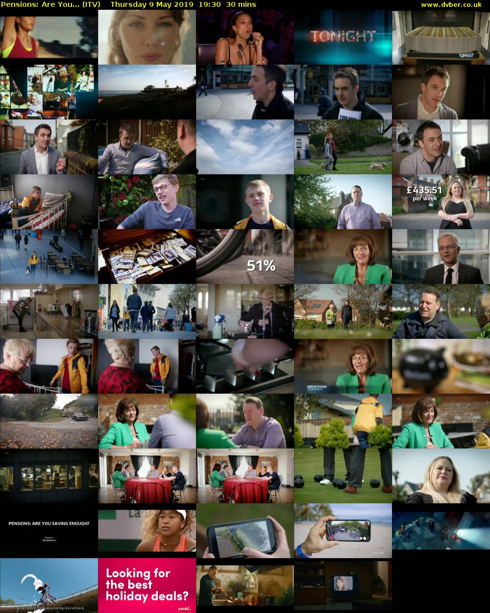 Pensions: Are You... (ITV) Thursday 9 May 2019 19:30 - 20:00