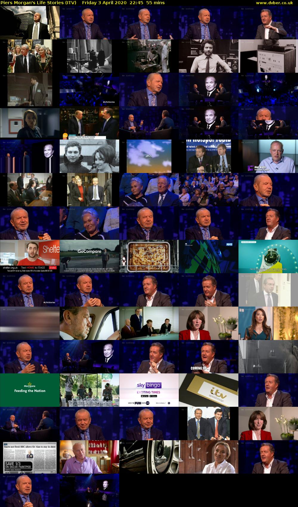 Piers Morgan's Life Stories (ITV) Friday 3 April 2020 22:45 - 23:40