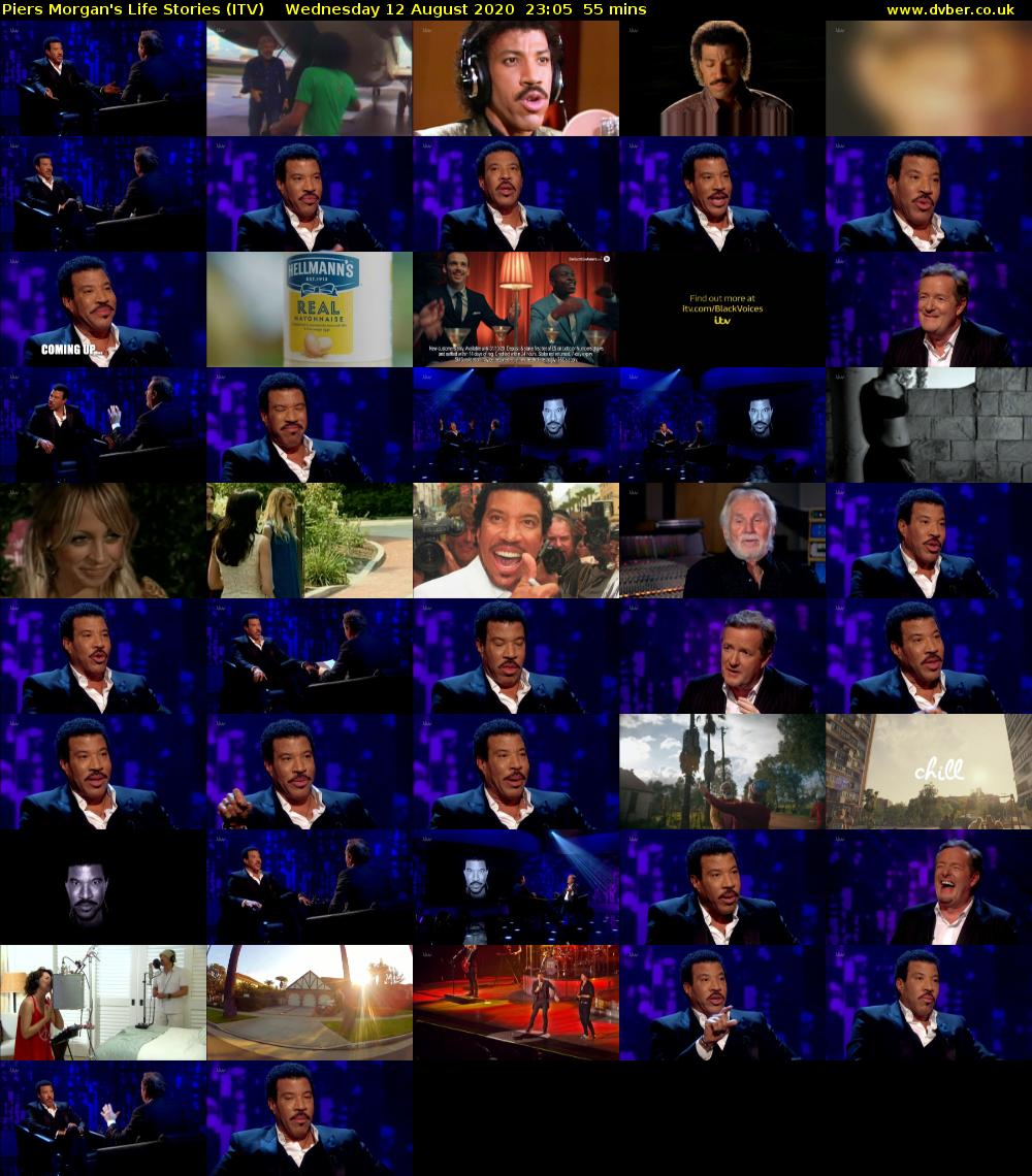 Piers Morgan's Life Stories (ITV) Wednesday 12 August 2020 23:05 - 00:00