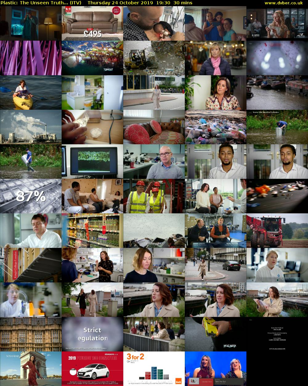 Plastic: The Unseen Truth... (ITV) Thursday 24 October 2019 19:30 - 20:00
