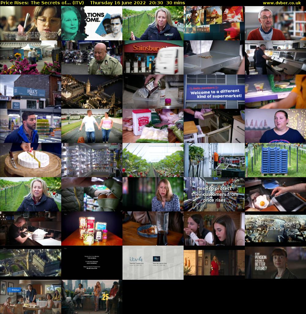 Price Rises: The Secrets of... (ITV) Thursday 16 June 2022 20:30 - 21:00
