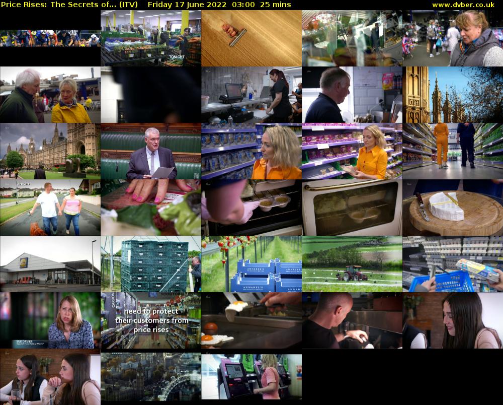 Price Rises: The Secrets of... (ITV) Friday 17 June 2022 03:00 - 03:25