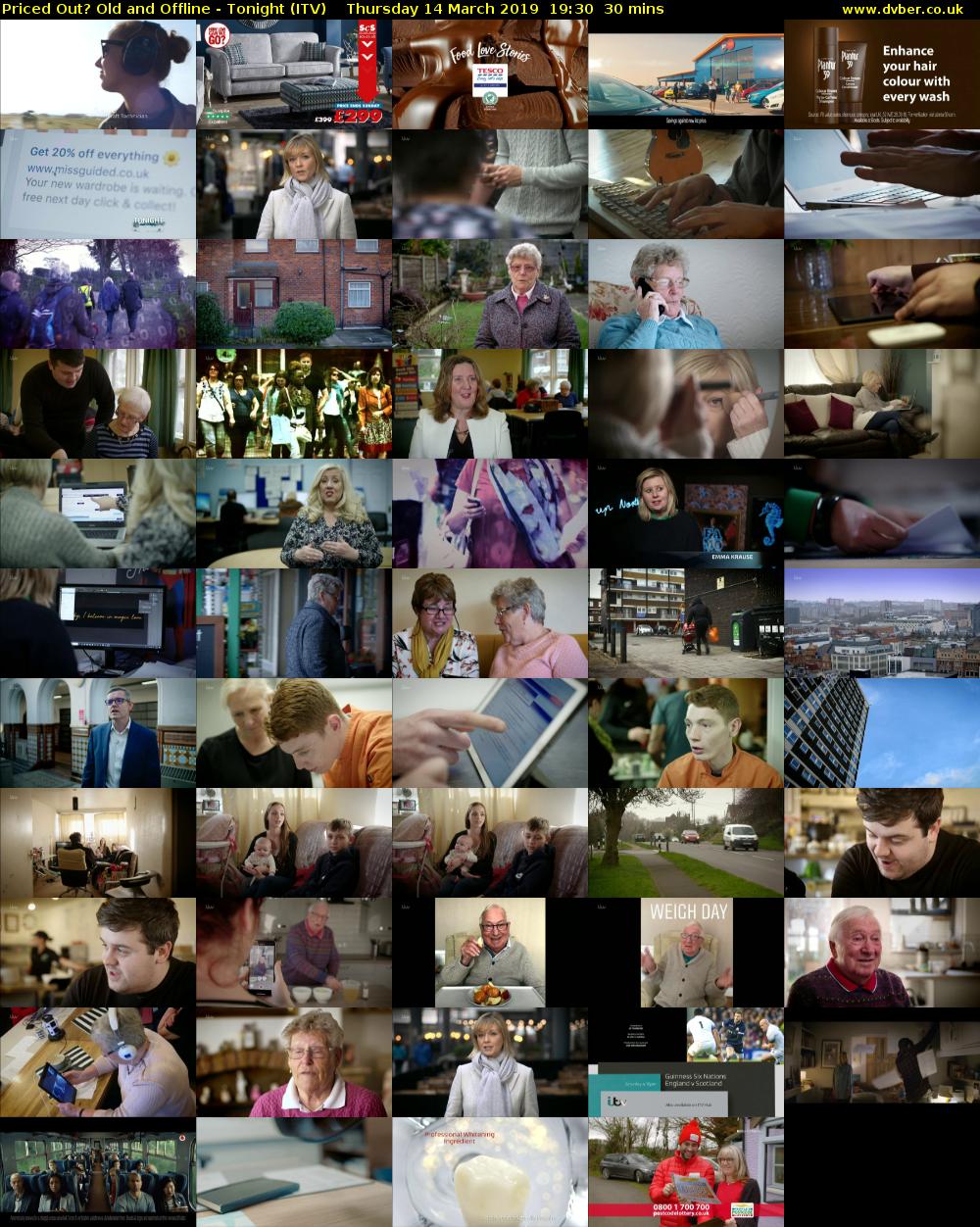 Priced Out? Old and Offline - Tonight (ITV) Thursday 14 March 2019 19:30 - 20:00