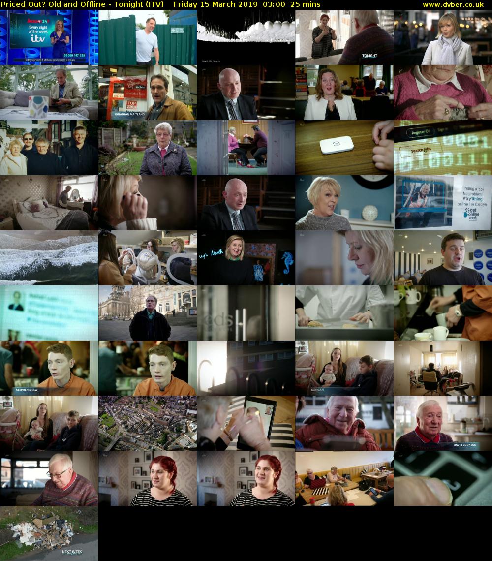 Priced Out? Old and Offline - Tonight (ITV) Friday 15 March 2019 03:00 - 03:25