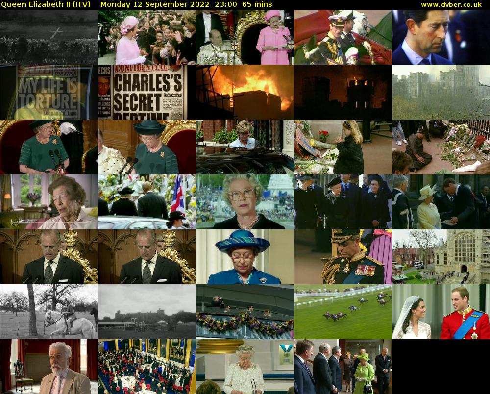 Queen Elizabeth II (ITV) Monday 12 September 2022 23:00 - 00:05