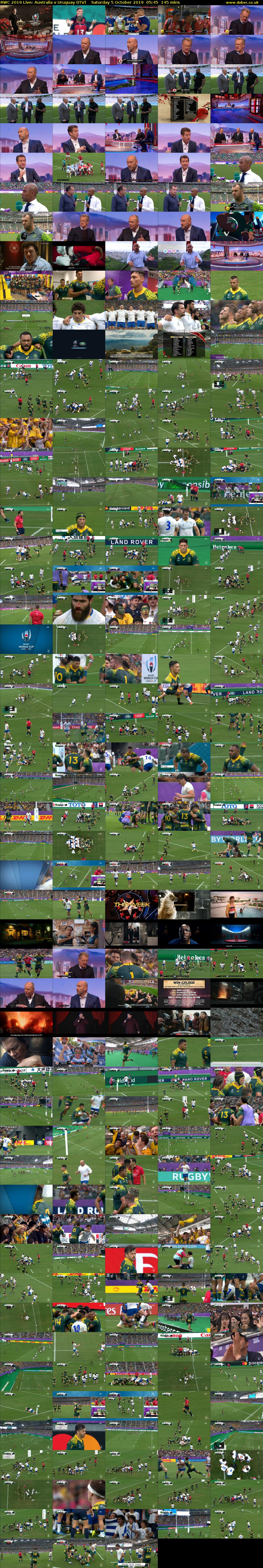RWC 2019 Live: Australia v Uruguay (ITV) Saturday 5 October 2019 05:45 - 08:10